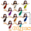 10/60pcs Mini Jesus Decorations Cartoon Statue Set for Holiday Party Scene Decor Festive Room Figurines Christmas Easter Gifts
