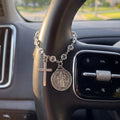 Catholic Rosary Car Accessory – St. Benedict Medal & Cross Pendant