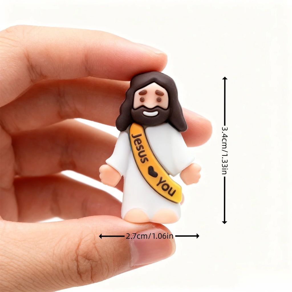 10/60pcs Mini Jesus Decorations Cartoon Statue Set for Holiday Party Scene Decor Festive Room Figurines Christmas Easter Gifts
