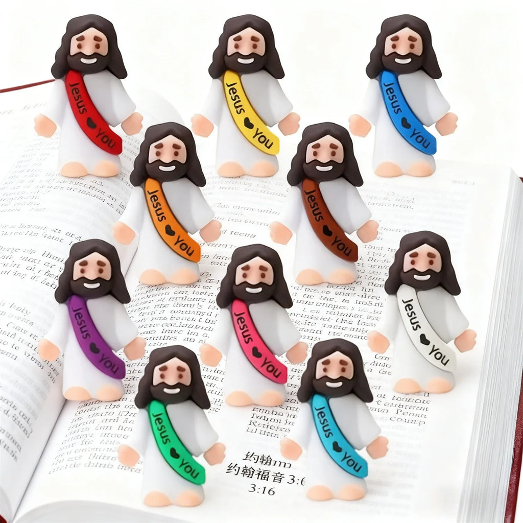 10/60pcs Mini Jesus Decorations Cartoon Statue Set for Holiday Party Scene Decor Festive Room Figurines Christmas Easter Gifts