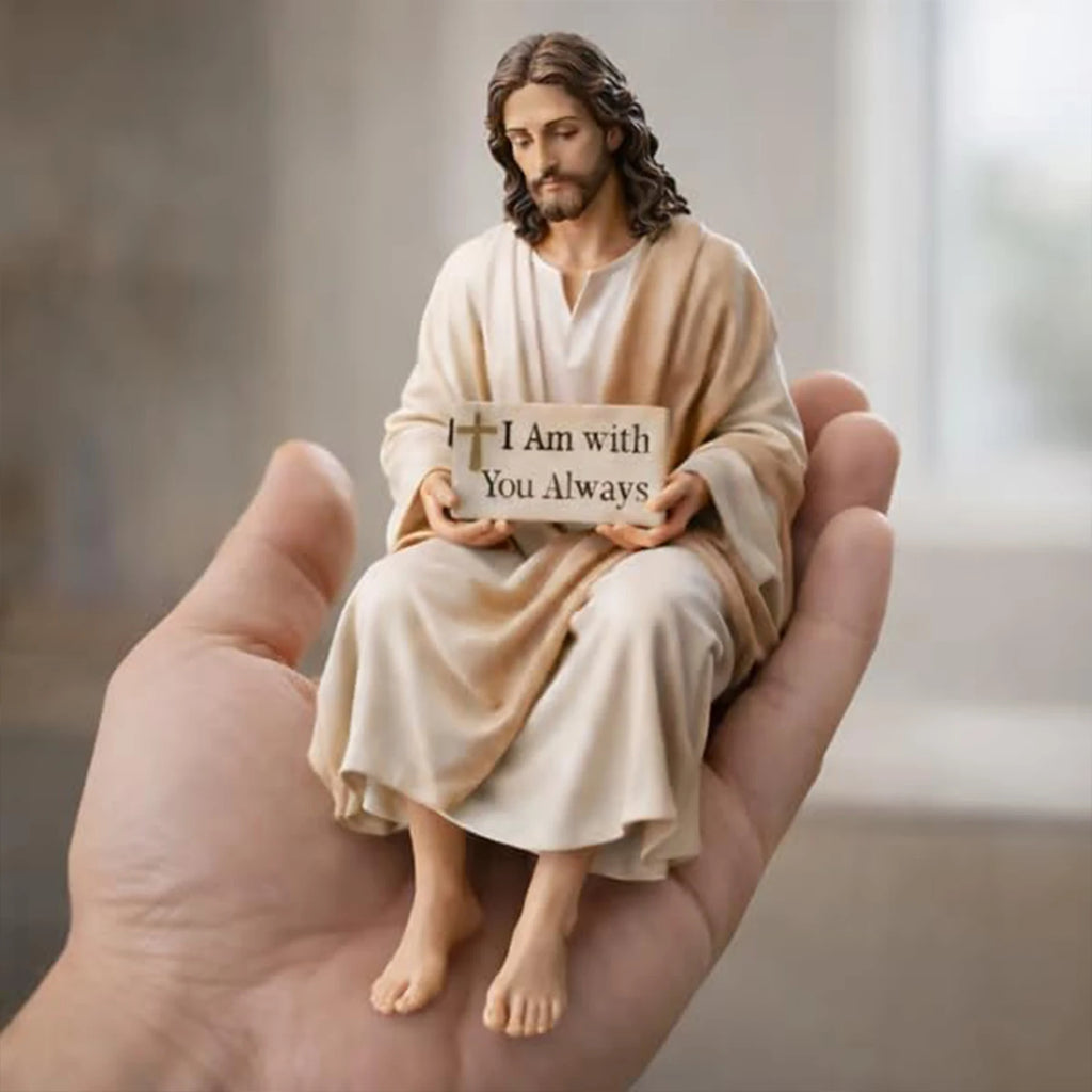 Jesus Figurine Baby Jesus Statue Handmade Jesus Resin Desk Figurine Hand Painted Christian Statue for Car Dashboard Home Office