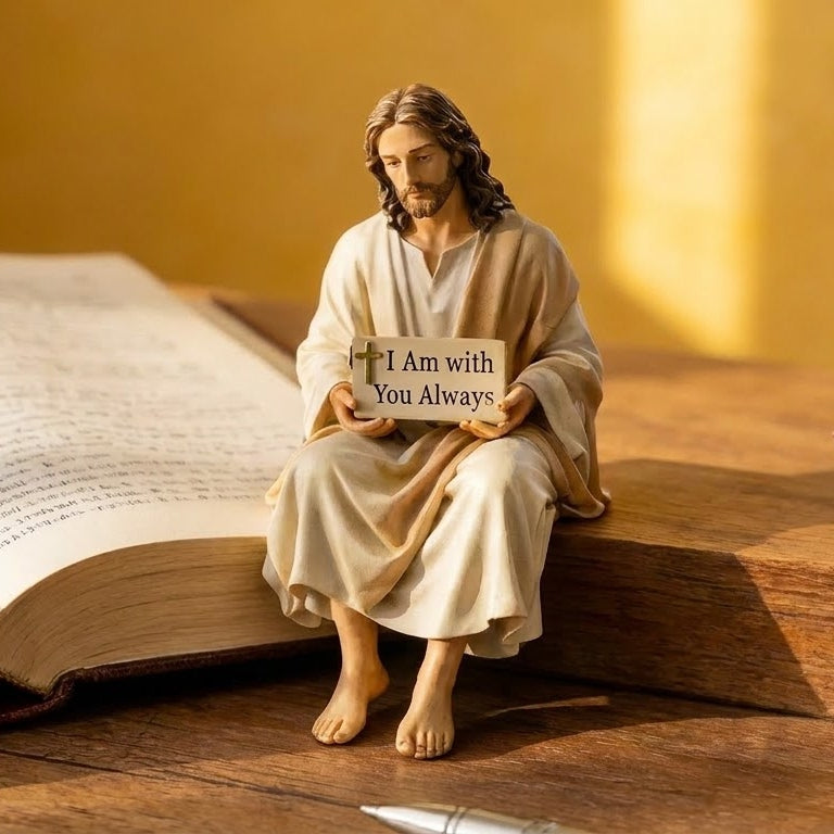 Jesus Figurine Baby Jesus Statue Handmade Jesus Resin Desk Figurine Hand Painted Christian Statue for Car Dashboard Home Office