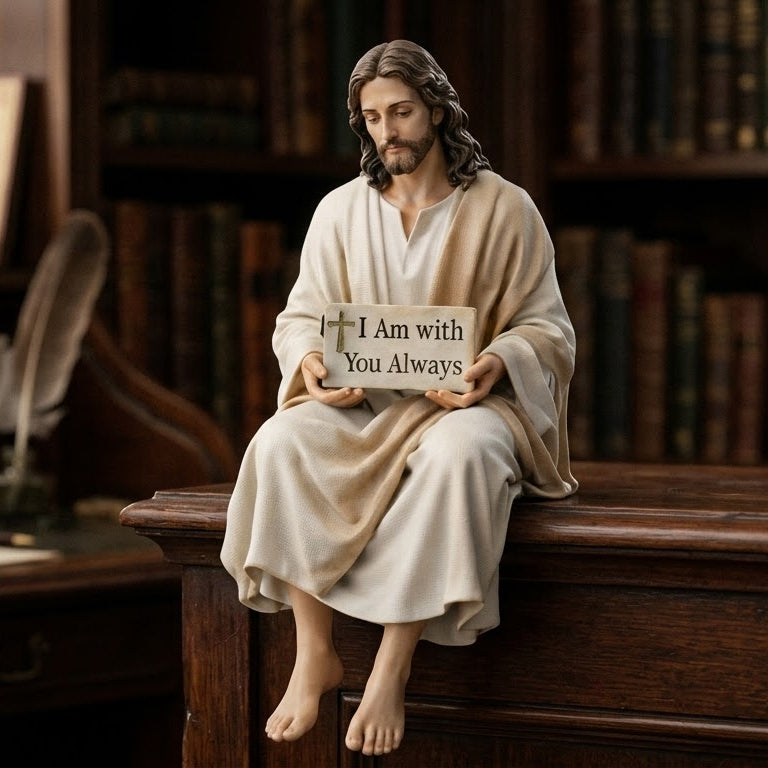 Jesus Figurine Baby Jesus Statue Handmade Jesus Resin Desk Figurine Hand Painted Christian Statue for Car Dashboard Home Office